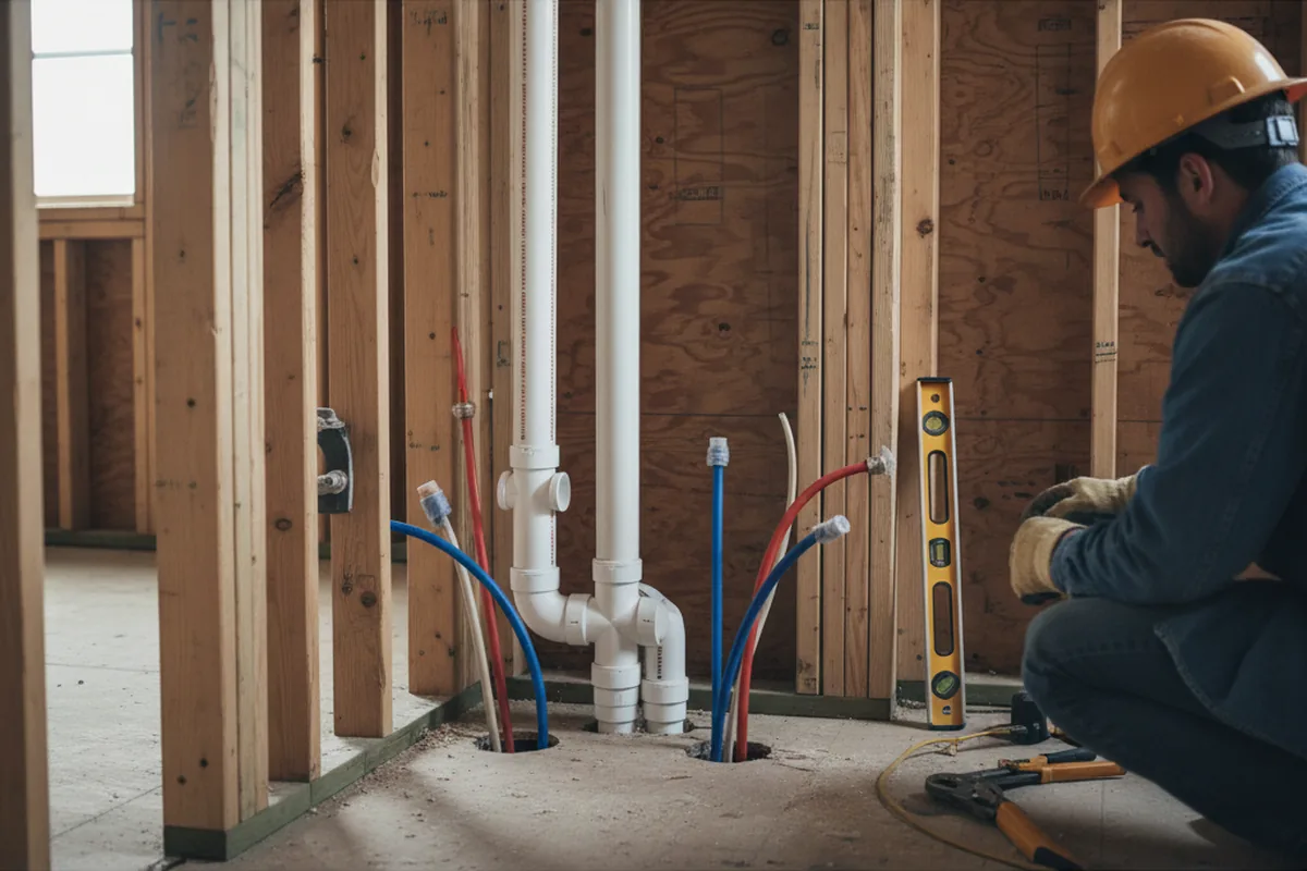 Drain and supply rough-in during Toilet Repair and Installation in Crete
